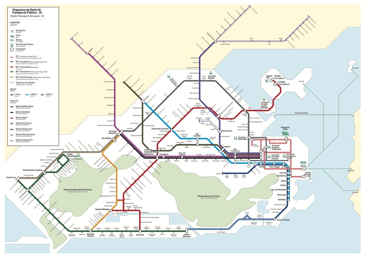 Rio de transport mapa