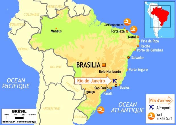 on és Rio sobre el mapa
