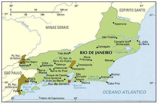 coordenades mapa de Rio de Janeiro