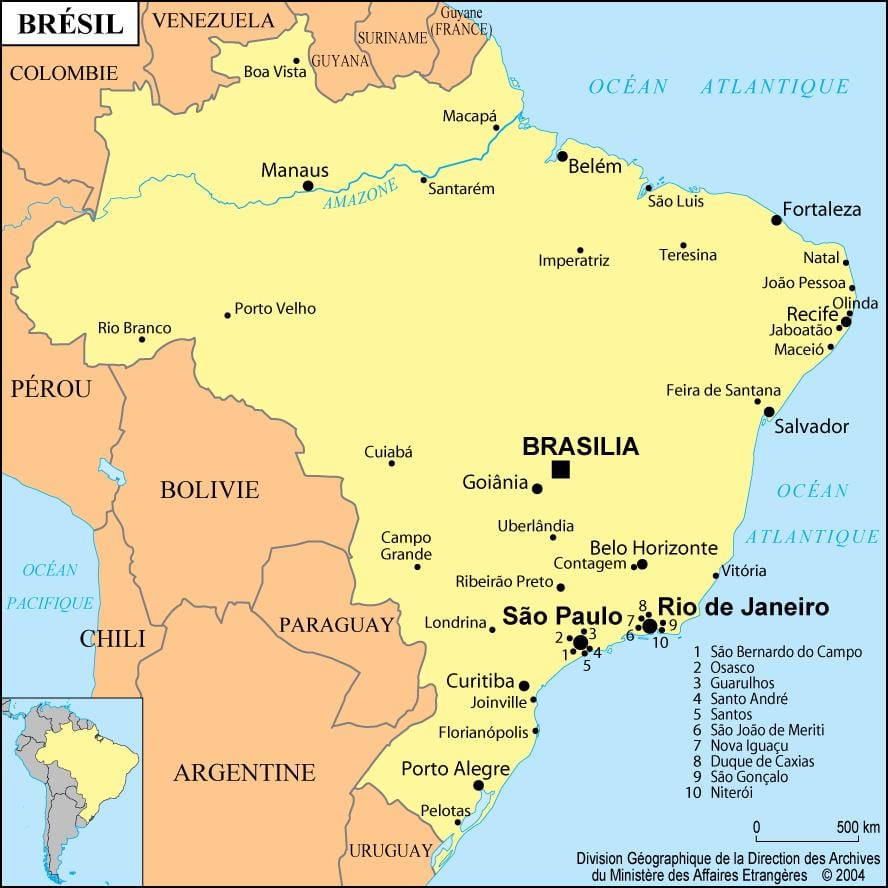 mapa de brasil mostrant Rio de Janeiro