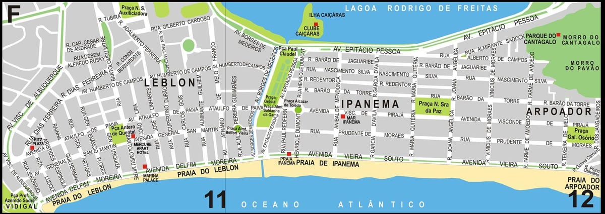 leblon, Rio de Janeiro mapa