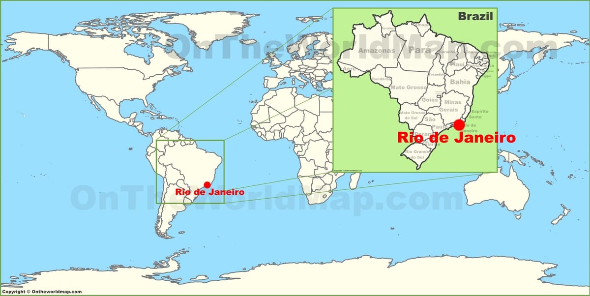 mapa mundial de Rio de Janeiro brasil