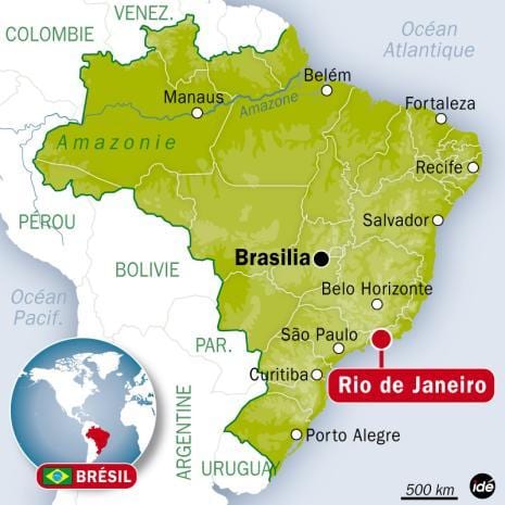 mapa de brasil i a Rio de Janeiro
