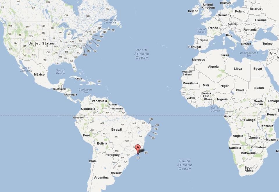 Rio en un mapa