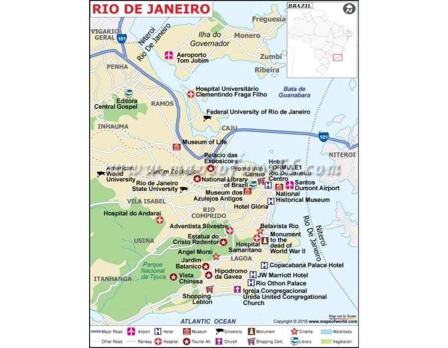 Hotels de Rio de Janeiro botiga mapa