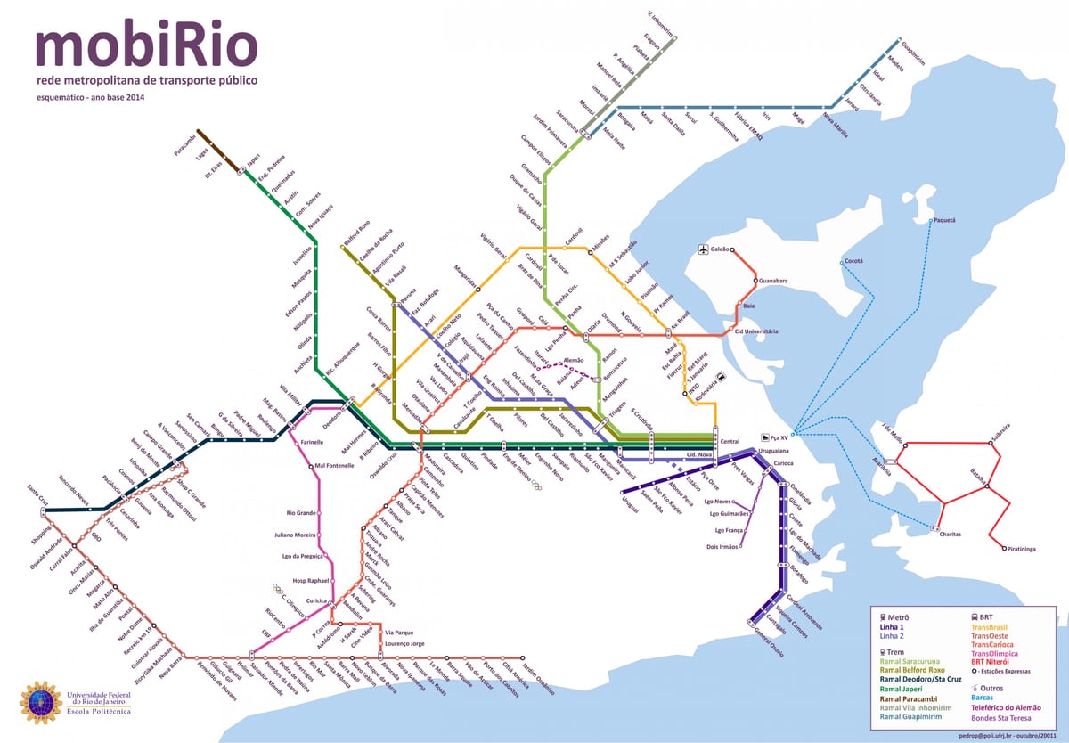 Rio 2016 transport mapa