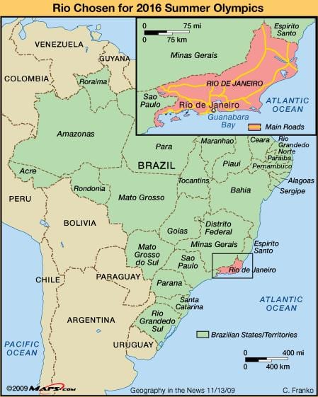 Rio municipis mapa
