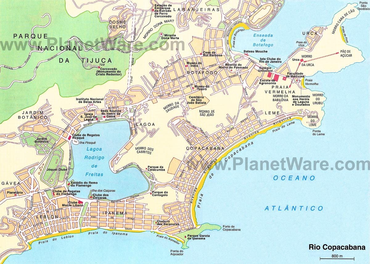 mapa de les platges de Rio de Janeiro